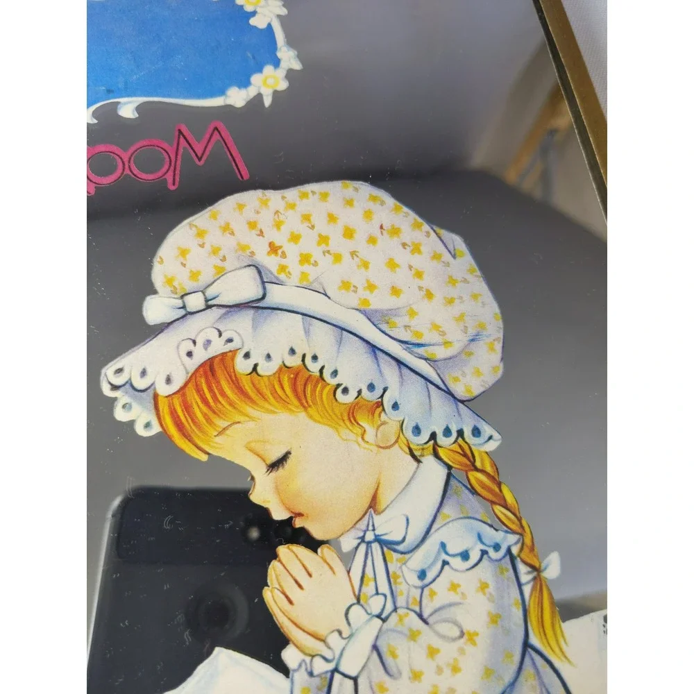 Vintage Wall Mirror Gold Girl Praying Bed Room Personalized‎ Name Sign 8x10
